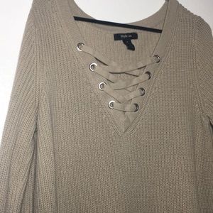 Cute crisscross V neck Long sweater/dress
